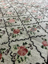 Vintage 4.6x5.7 Green and Pink Turkish Oushak | Banana Manor Rug Factory Outlet