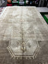 Vintage 5.1x9.7 Taupe and Grey Turkish Oushak | Banana Manor Rug Factory Outlet