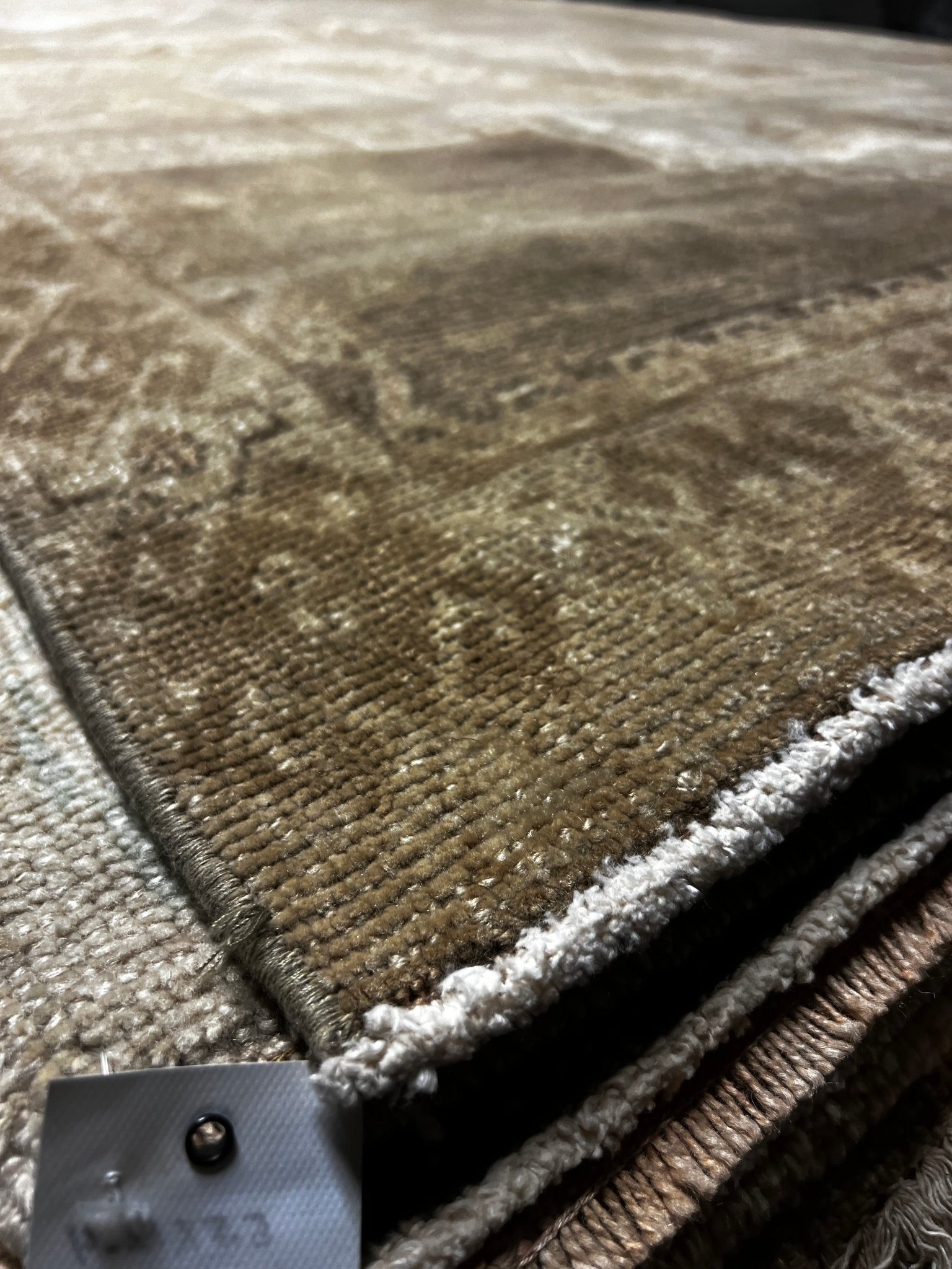 Vintage 5.1x9.7 Taupe and Grey Turkish Oushak | Banana Manor Rug Factory Outlet