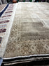 Vintage 5.1x9.7 Taupe and Grey Turkish Oushak | Banana Manor Rug Factory Outlet