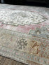 Vintage 6.10x10.9 Pink and Blue Turkish Oushak | Banana Manor Rug Factory Outlet