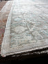 Vintage 6.2x9.5 Blue and Taupe Turkish Oushak | Banana Manor Rug Factory Outlet