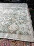 Vintage 6.2x9.5 Blue and Taupe Turkish Oushak | Banana Manor Rug Factory Outlet