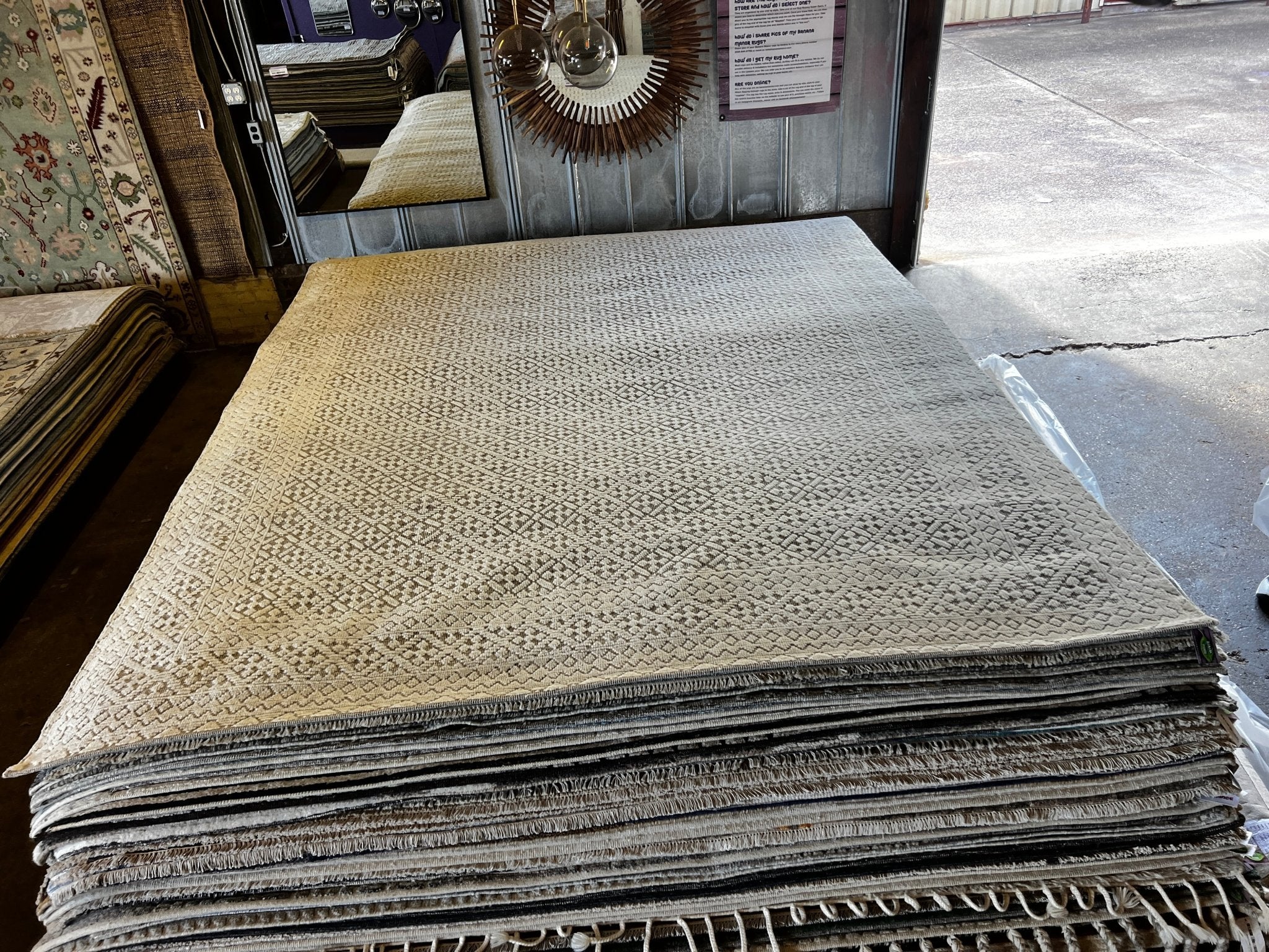 Vittorio 9x12 Hand-Knotted Ivory & Grey Modern | Banana Manor Rug Factory Outlet