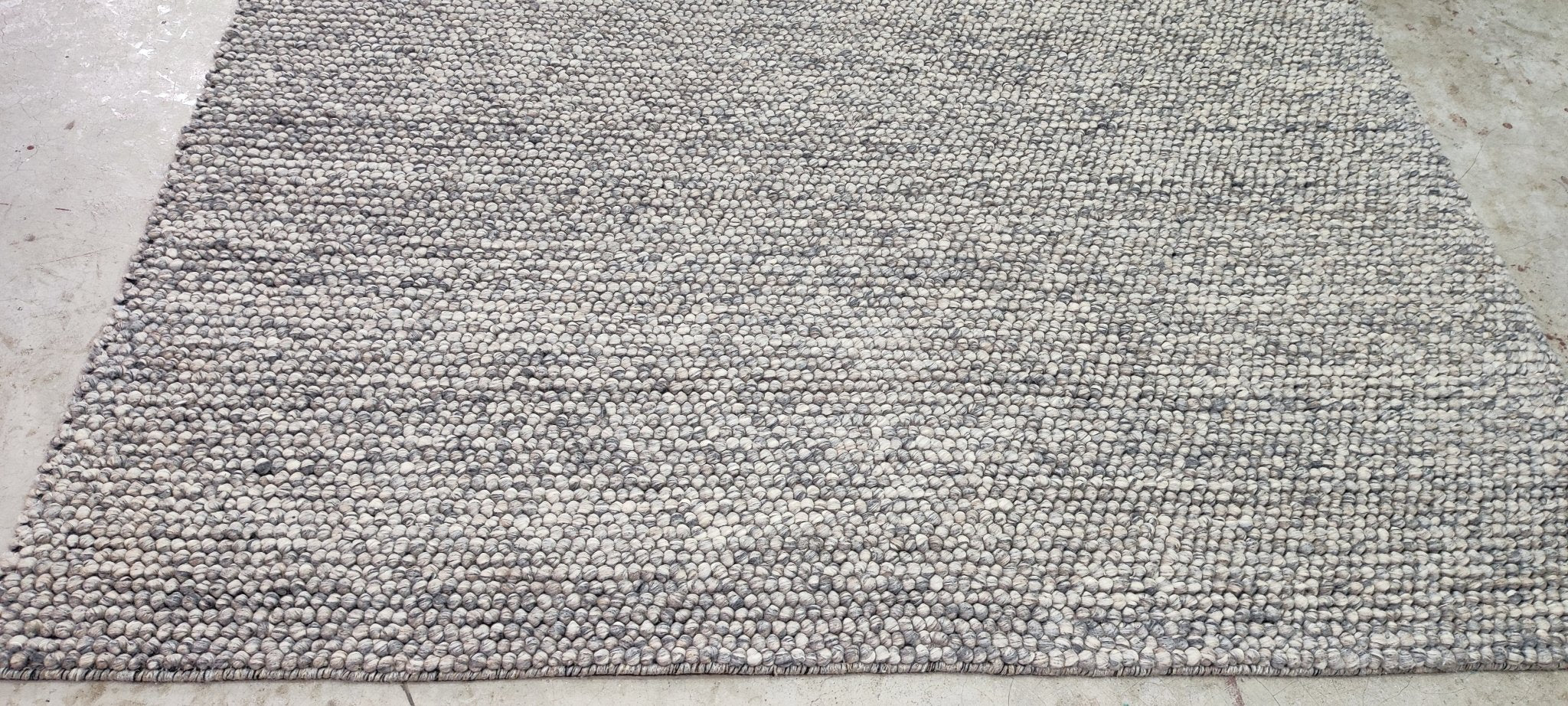 Vittorio Alfieri Handwoven Wool Durrie Natural Grey Loop (various sizes) | Banana Manor Rug Company