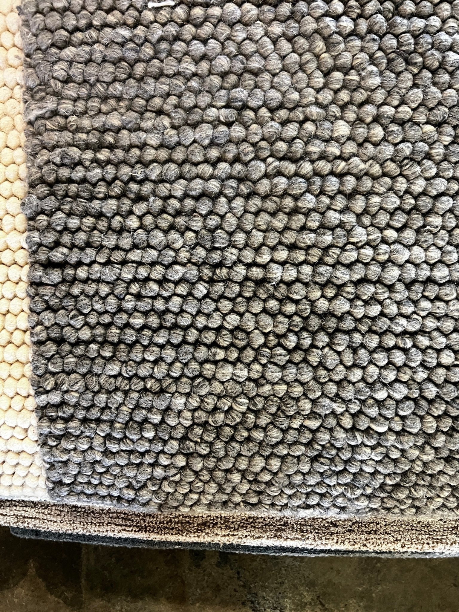 Vittorio Alfieri Handwoven Wool Durrie Natural Grey Loop (various sizes) | Banana Manor Rug Factory Outlet