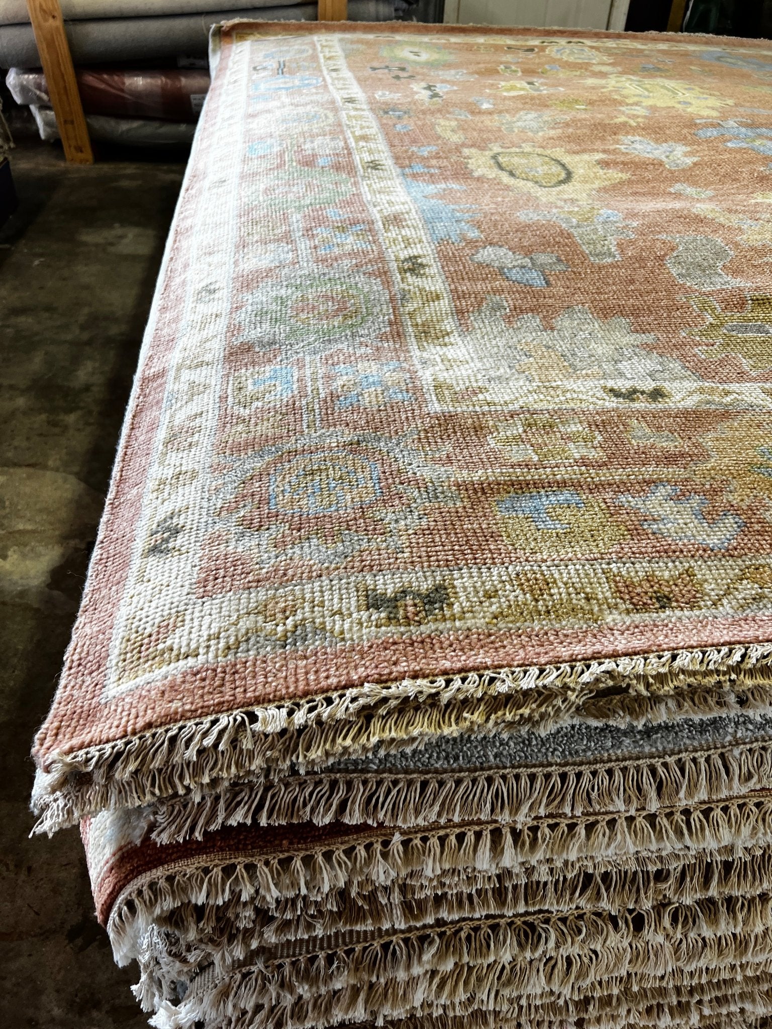 Viv 9x11.9 Hand-Knotted Rust on Rust Oushak | Banana Manor Rug Factory Outlet