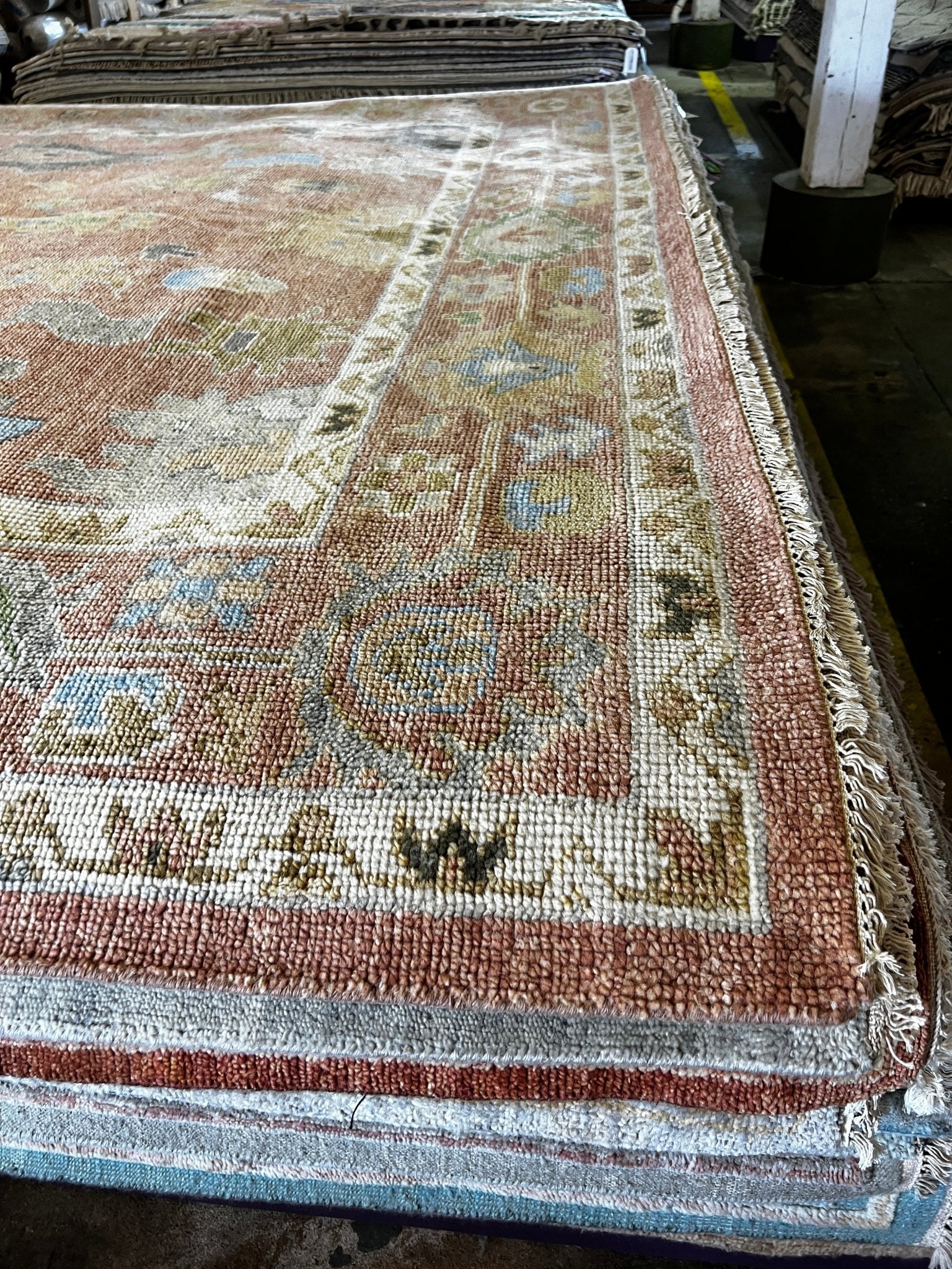 Viv 9x11.9 Hand-Knotted Rust on Rust Oushak | Banana Manor Rug Factory Outlet