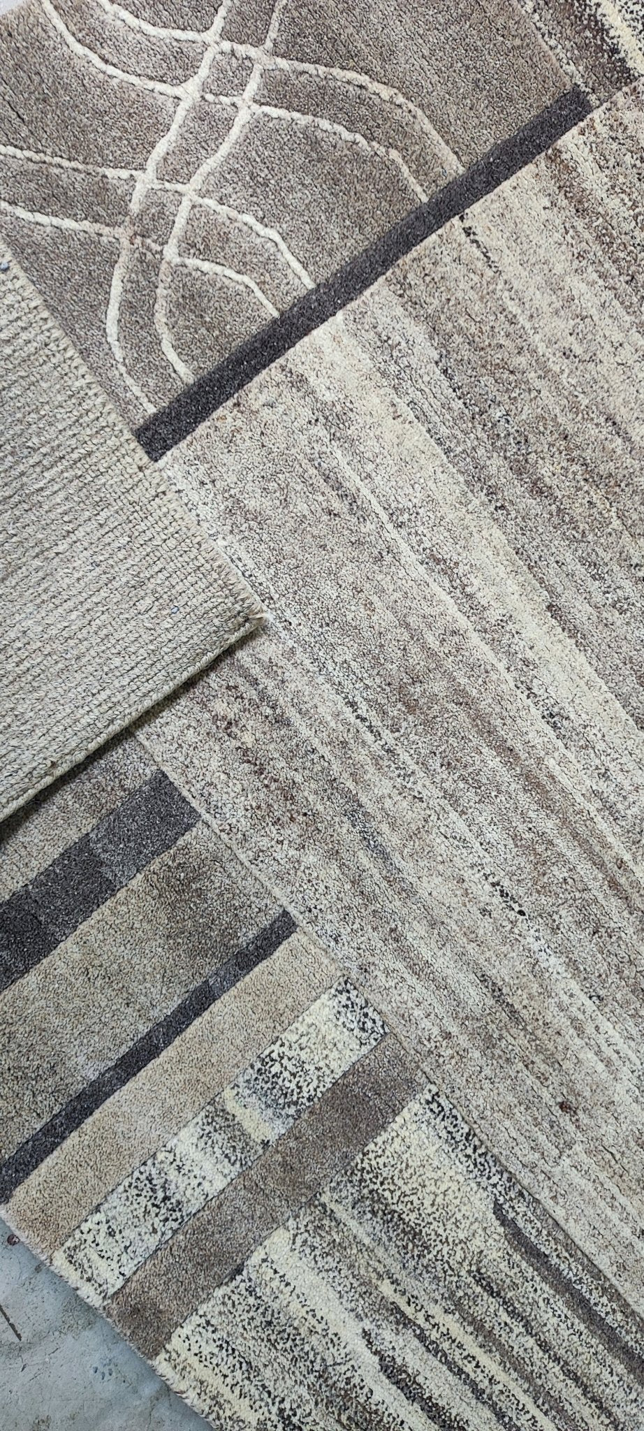 Volker 9.9x12.9 Hand-Knotted Tan & Grey Modern | Banana Manor Rug Factory Outlet