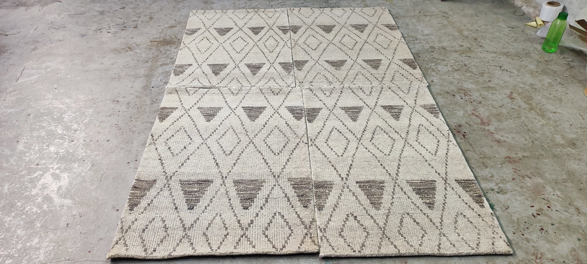 Wendy Konradi Beige and Brown Hand-Knotted Runner 2.6x4 | Banana Manor Rug Company