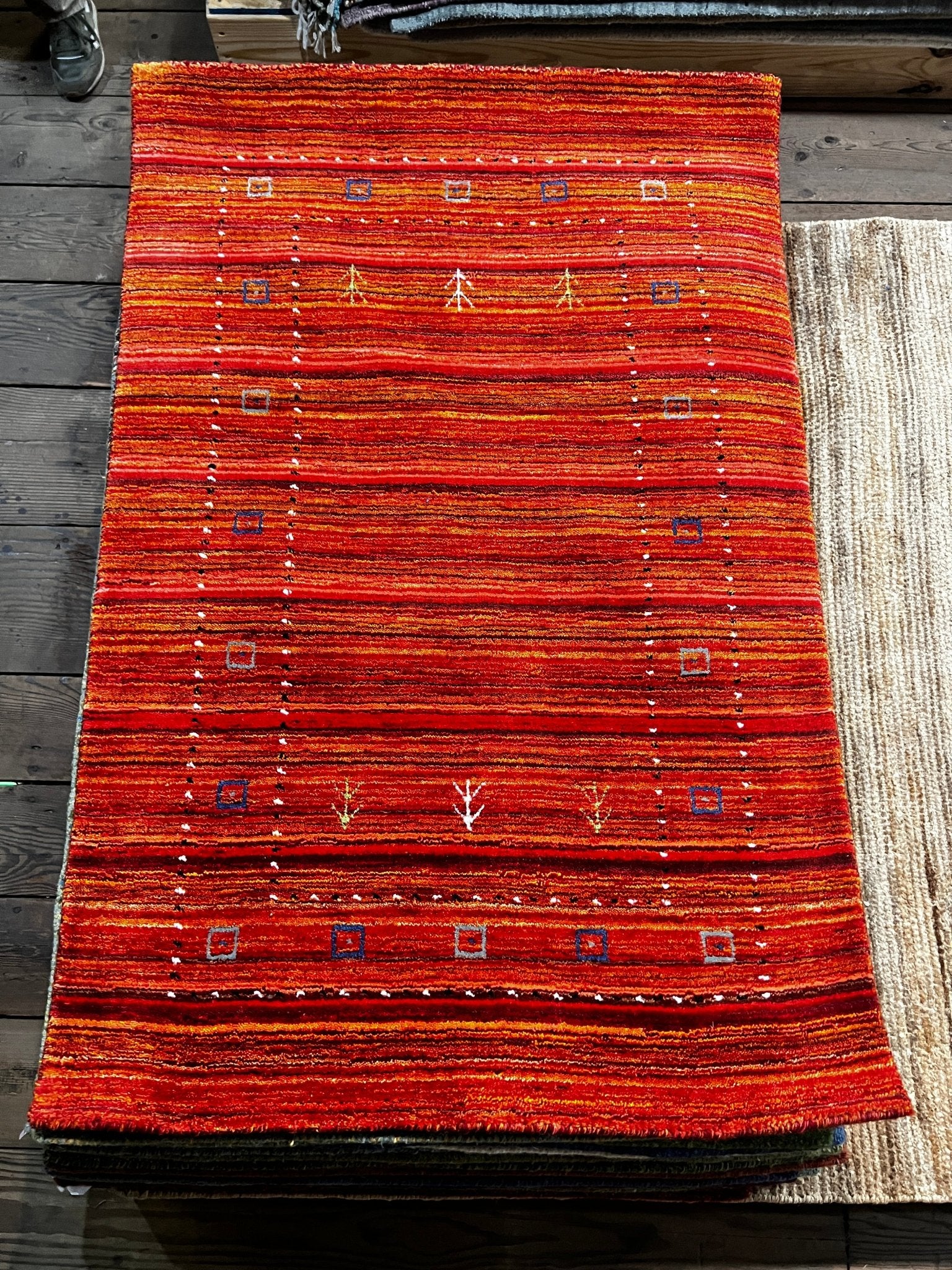 Wet Willie 3x5 Red Handwoven Gabbeh Rug | Banana Manor Rug Factory Outlet