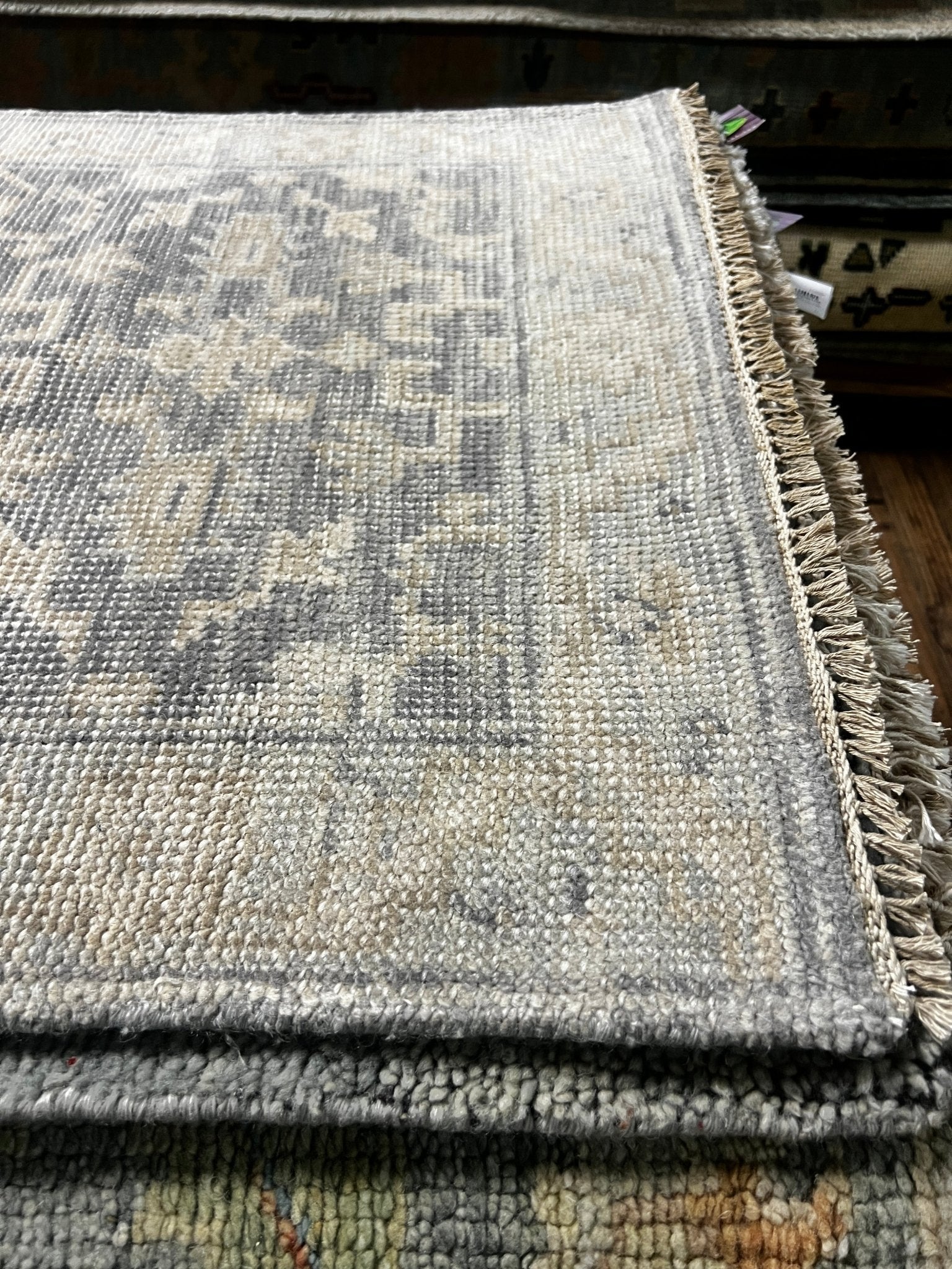 Wheezie 2.6x8 Hand Knotted Grey & Silver Turkish Oushak | Banana Manor Rug Factory Outlet