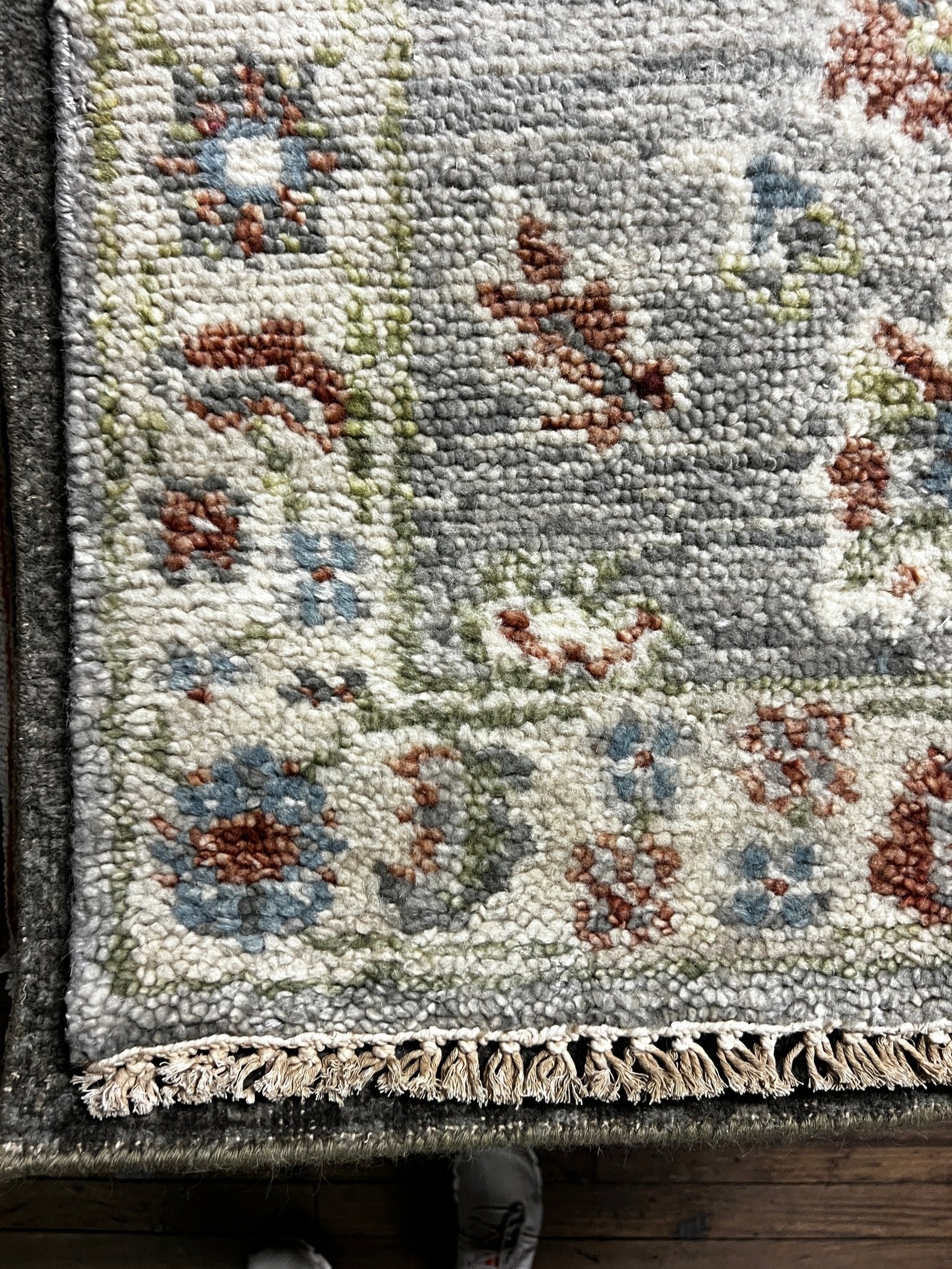 Winona Ryder Hand-Knotted Ivory & Grey Oushak Runner (Multiple Sizes) | Banana Manor Rug Factory Outlet