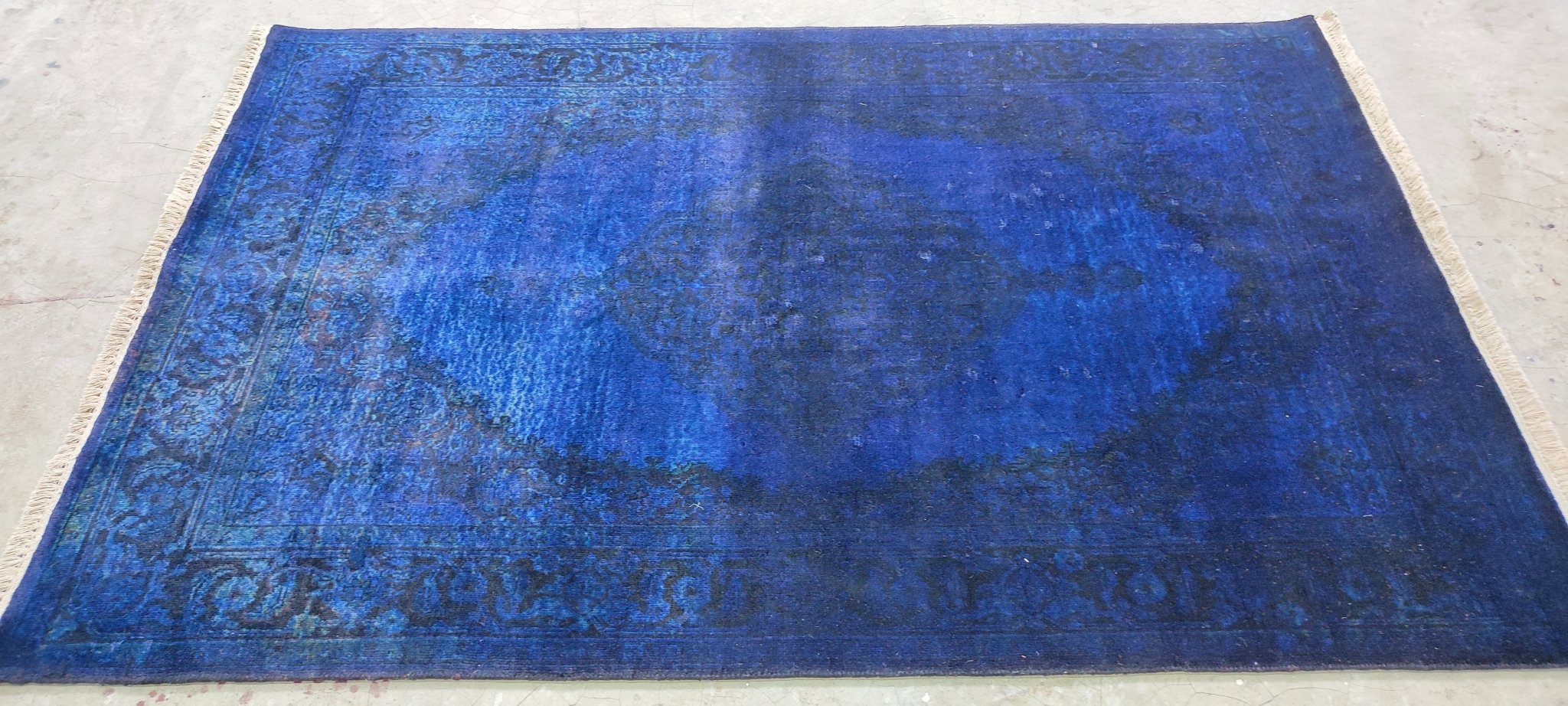 Yuna 4x6 Over Dyed Blue Nain | Banana Manor Rug Factory Outlet