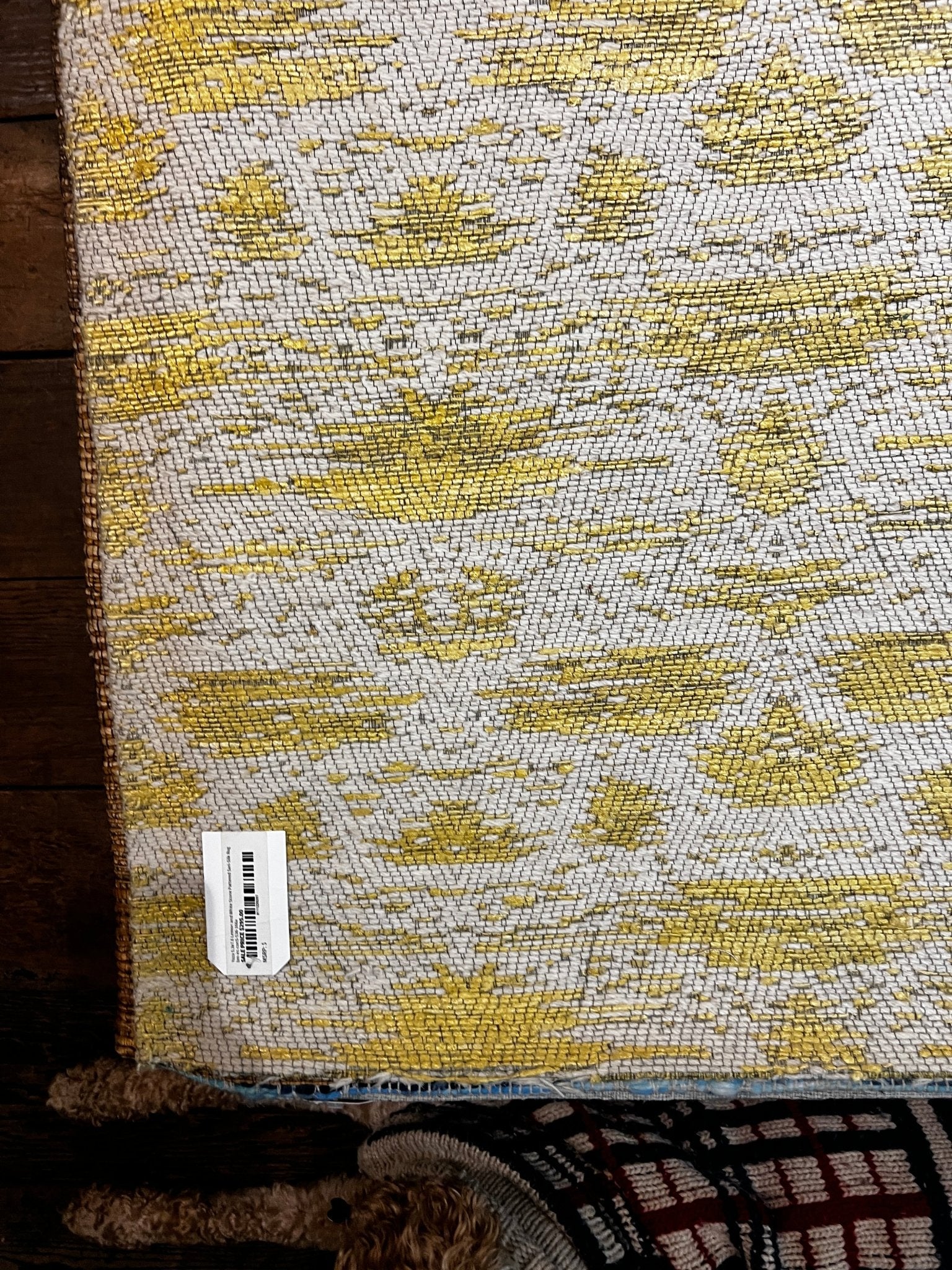 Yuzu 5.3x7.6 Lemon and White Stone Pattered Sari-Silk Rug | Banana Manor Rug Factory Outlet