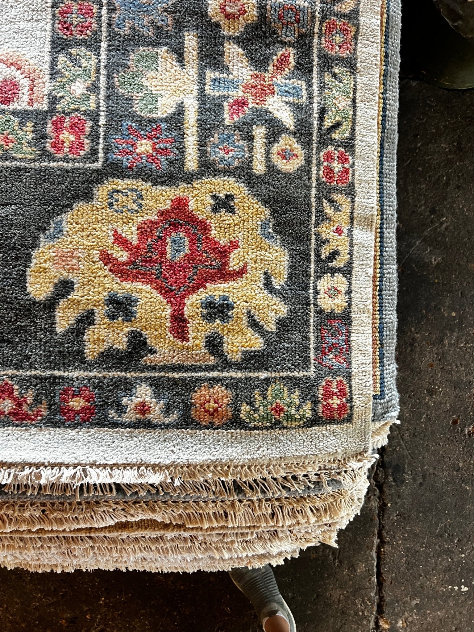 Yvette 8x10 Hand-Knotted Light Green & Grey Oushak | Banana Manor Rug Factory Outlet