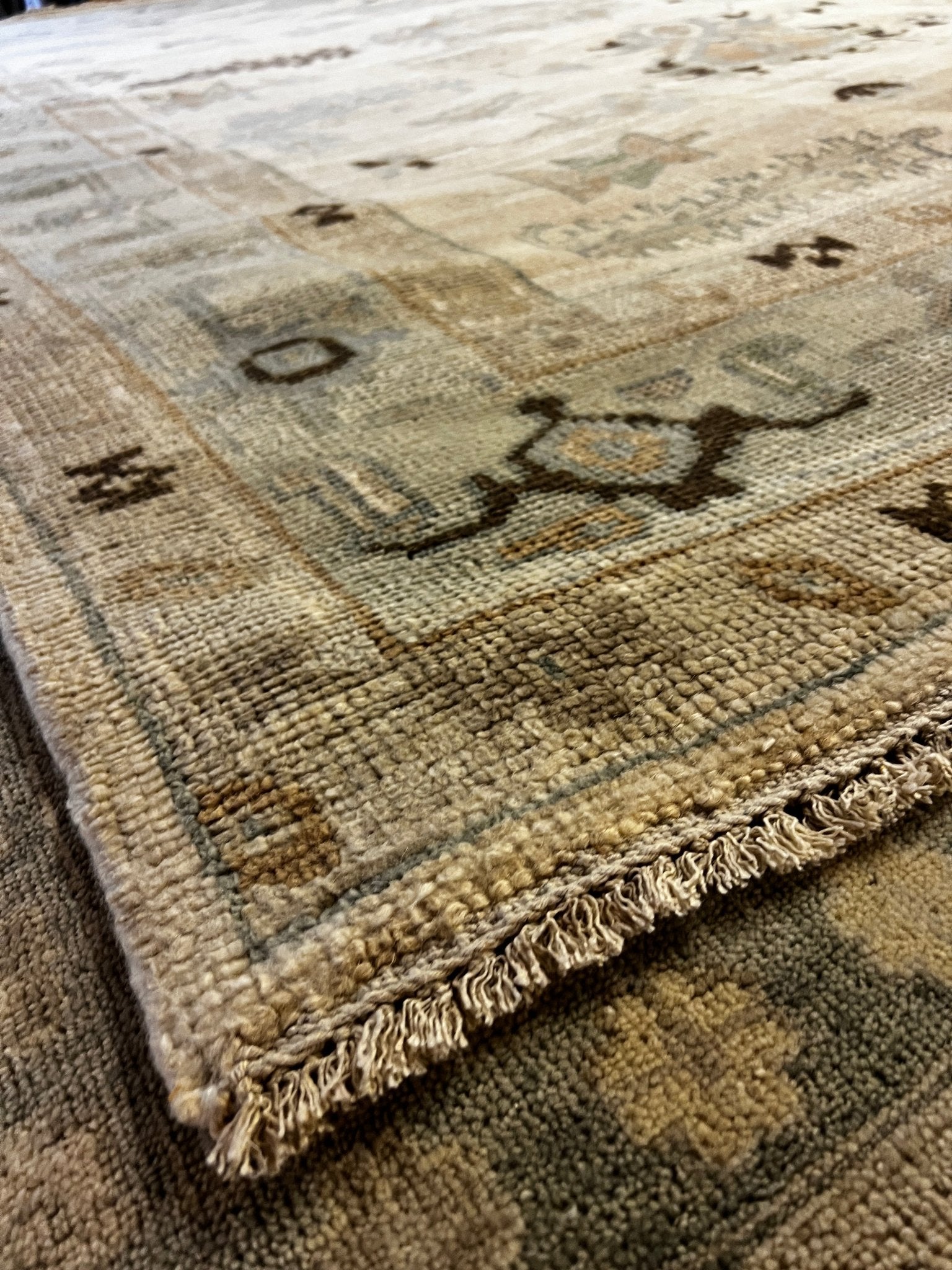 Zasu 8x10 Hand-Knotted Beige & Grey Turkish Oushak | Banana Manor Rug Factory Outlet