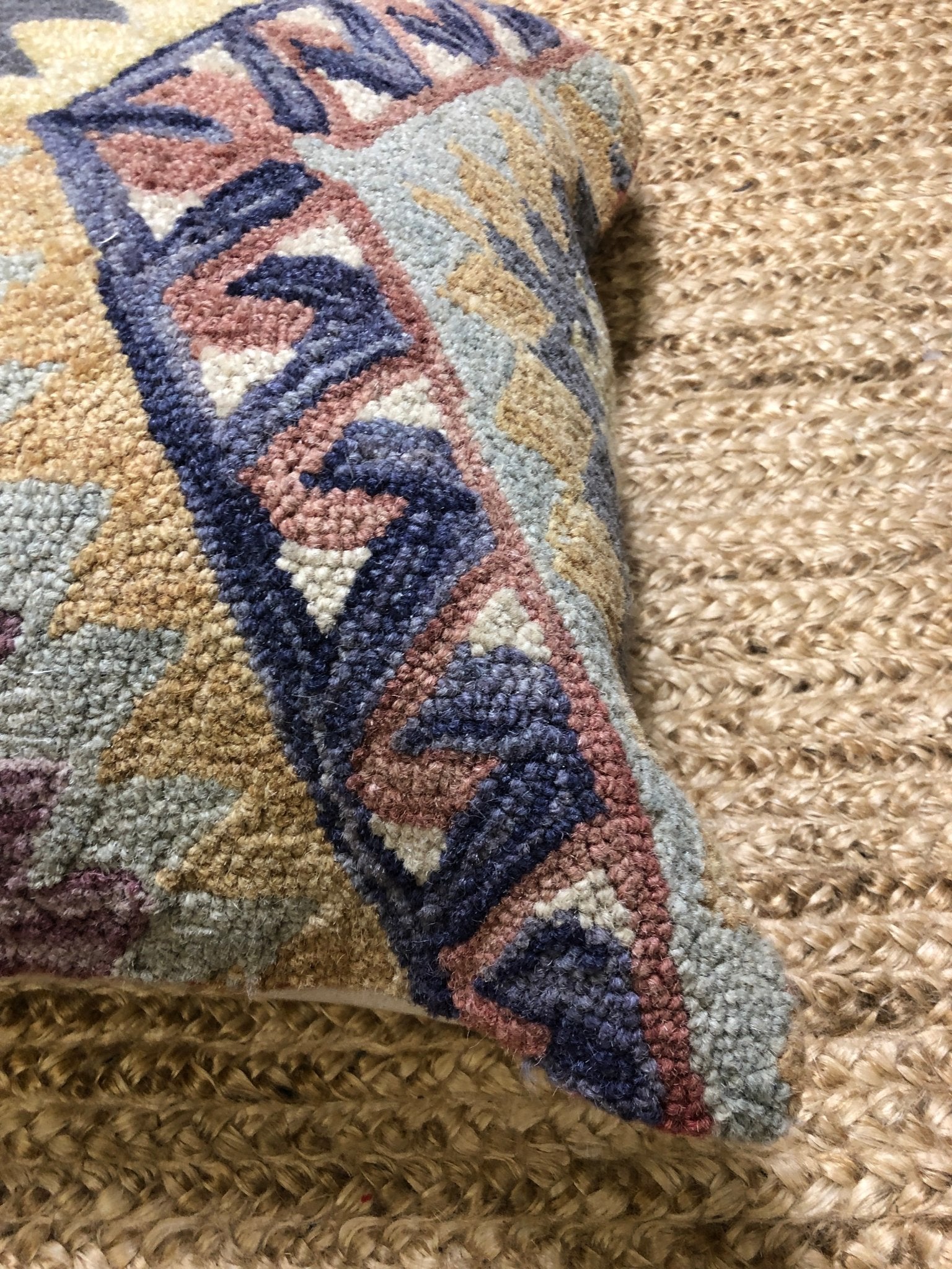 Zig-Zag Multi-Colored Hand Tufted Large Pillow | Banana Manor Rug Company